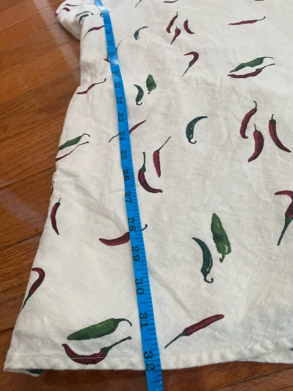 Abercrombie & Fitch Linen Cotton Chili Pepper Dress Pockets Smocked Back L - Picture 12 of 14